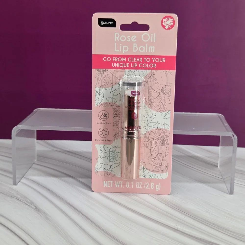 B Pure Rose Oil Lip Balm Women 0 1oz pH Color Changing Tinted Hydrating Floral